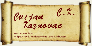 Cvijan Kaznovac vizit kartica